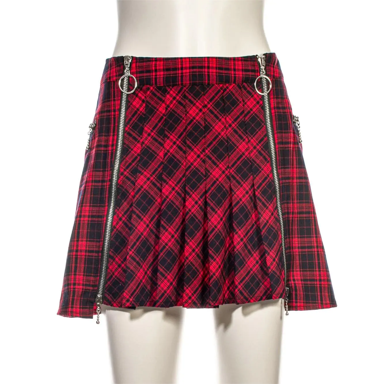 Women's Grunge Plaid Pleated Skirt