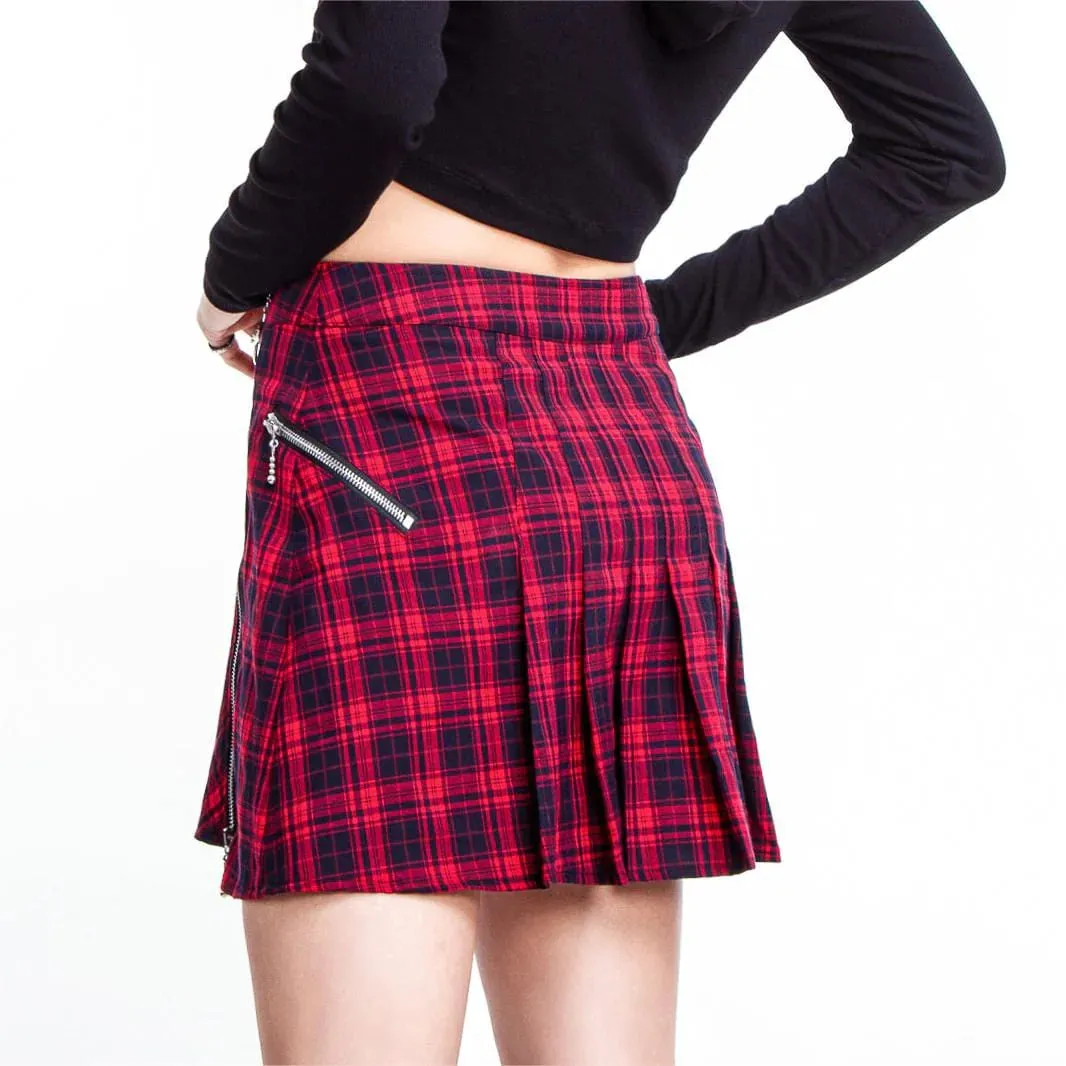 Women's Grunge Plaid Pleated Skirt