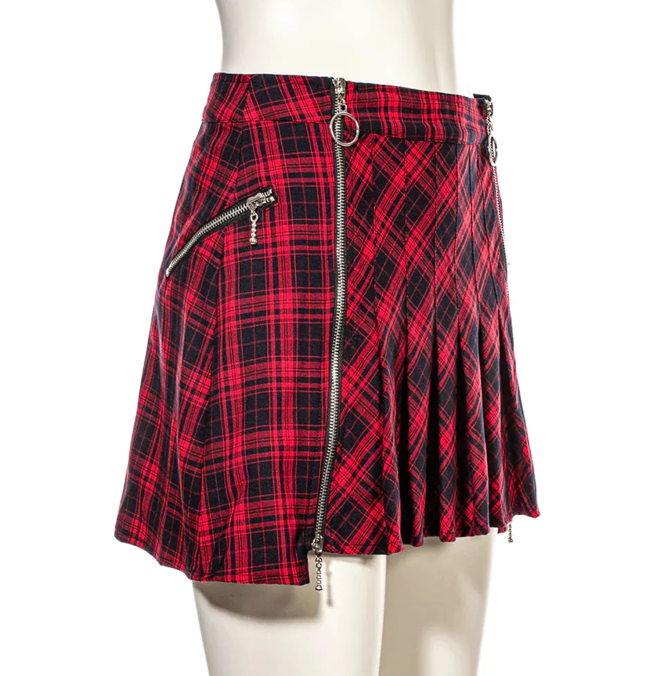 Women's Grunge Plaid Pleated Skirt