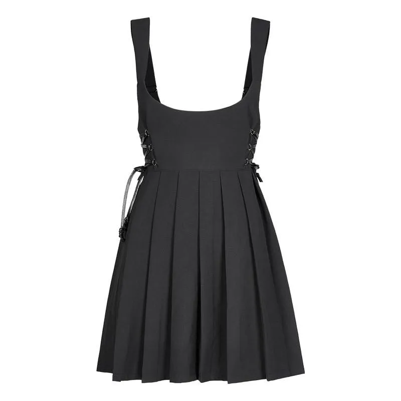 Women's Grunge Strappy Pleated Suspender Skirt