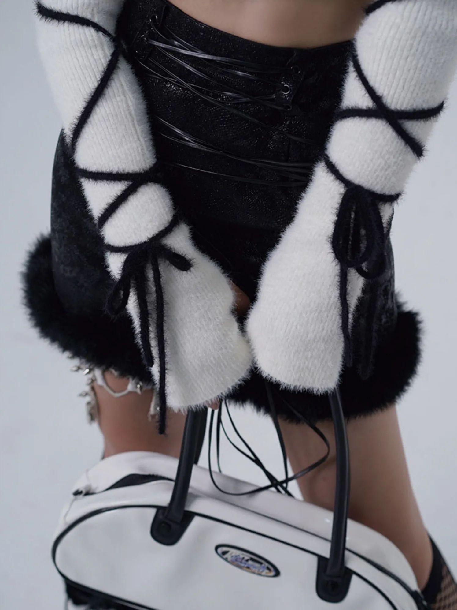Y2K Knitted Turtleneck Top & ArmWarmer【s0000000298】