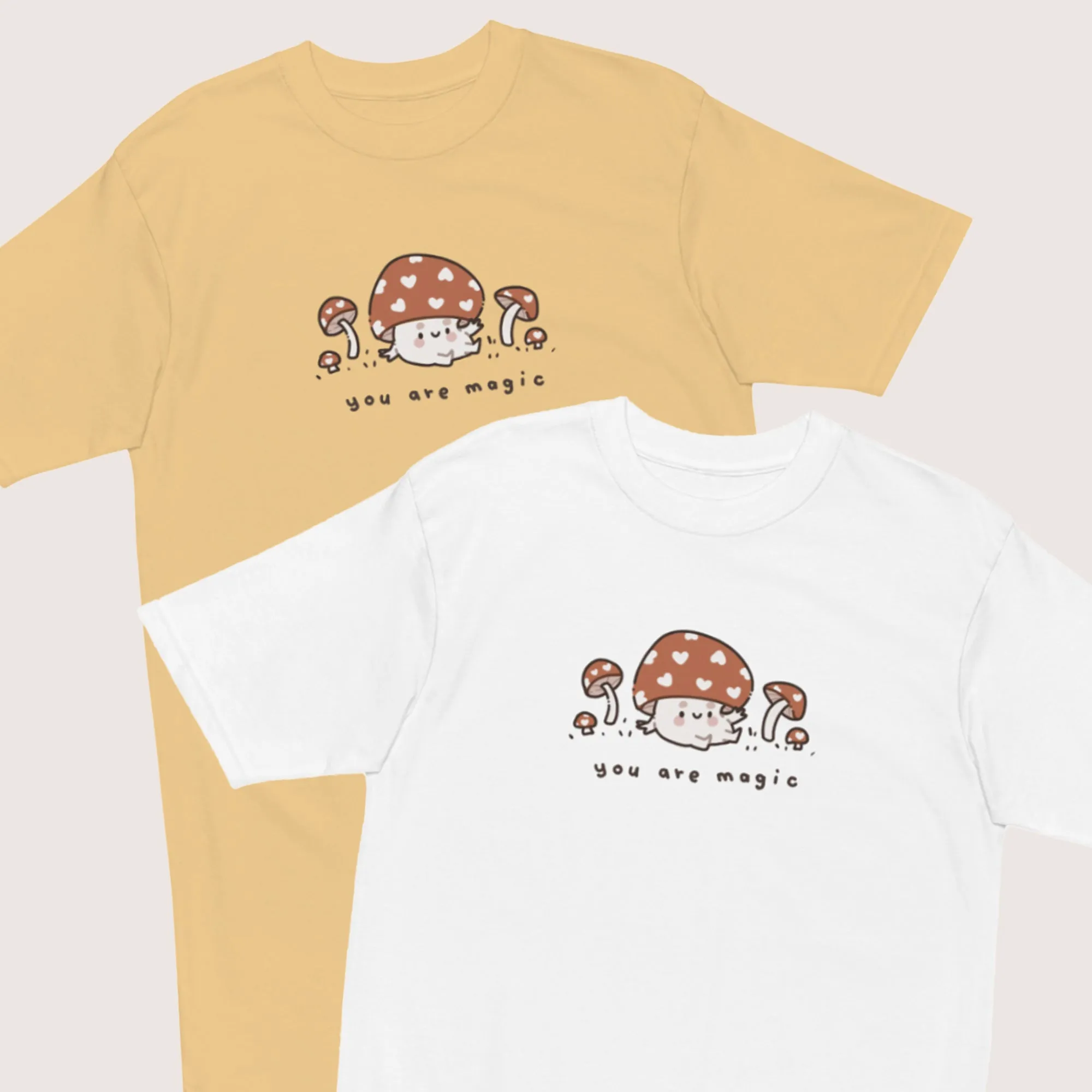 You Are Magic Kawaii Mushroom T-Shirt | Cozy Autumn Aesthetic Tee | Heavyweight Fall Shirt