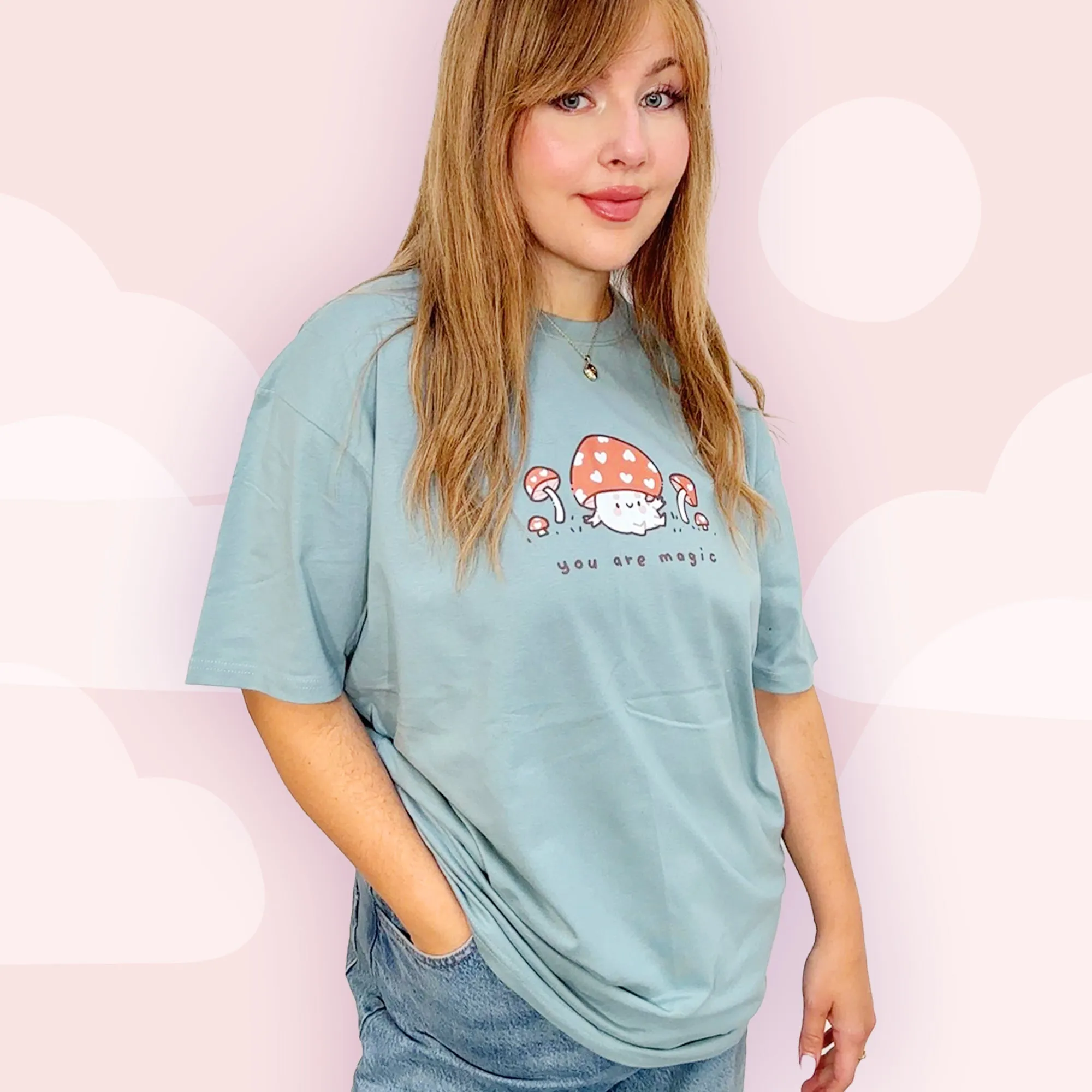 You Are Magic Kawaii Mushroom T-Shirt | Cozy Autumn Aesthetic Tee | Heavyweight Fall Shirt