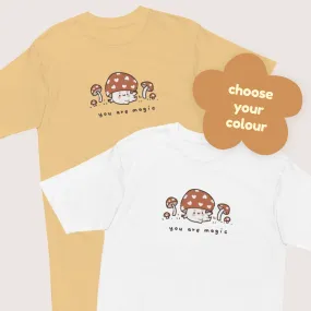 You Are Magic Kawaii Mushroom T-Shirt | Cozy Autumn Aesthetic Tee | Heavyweight Fall Shirt