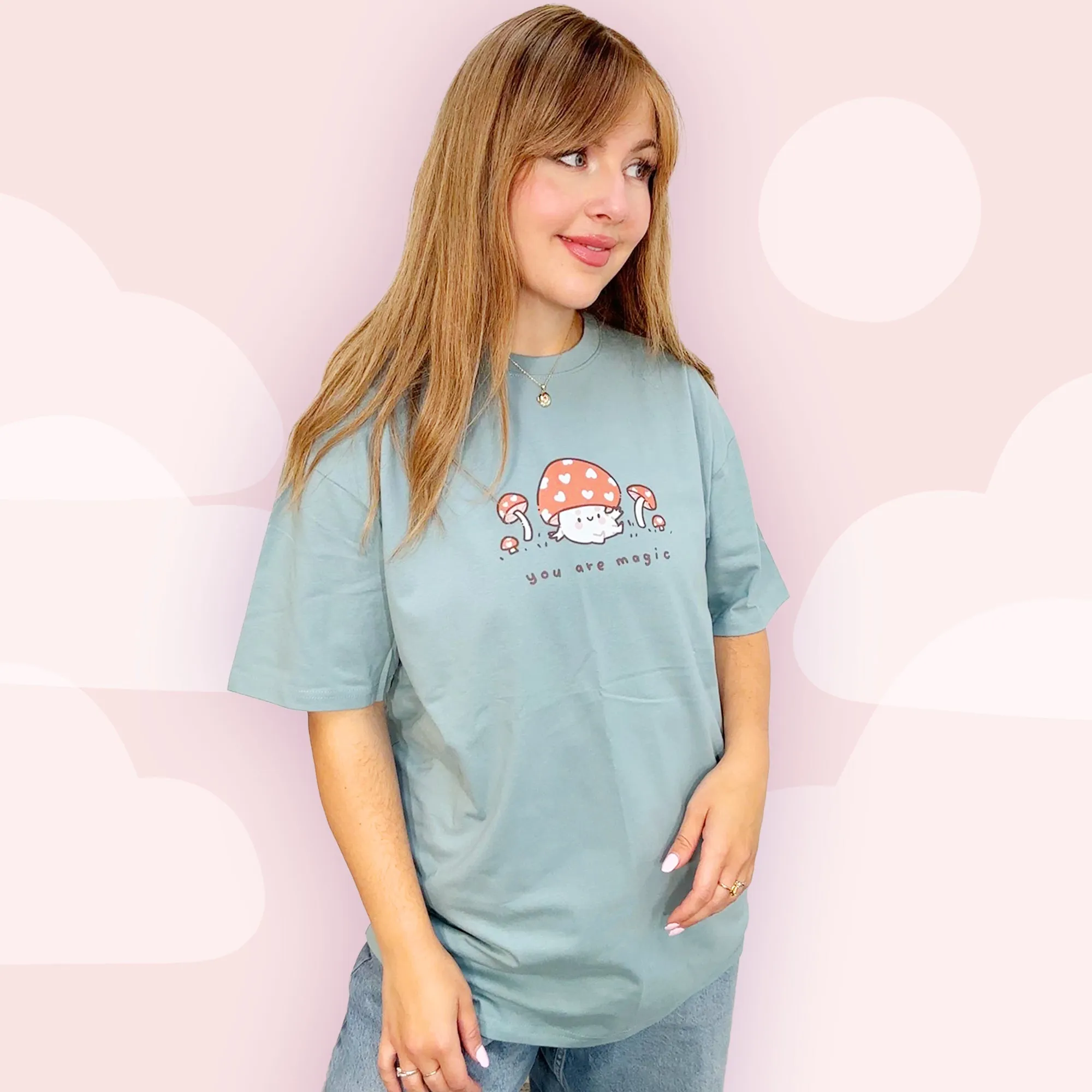 You Are Magic Kawaii Mushroom T-Shirt | Cozy Autumn Aesthetic Tee | Heavyweight Fall Shirt